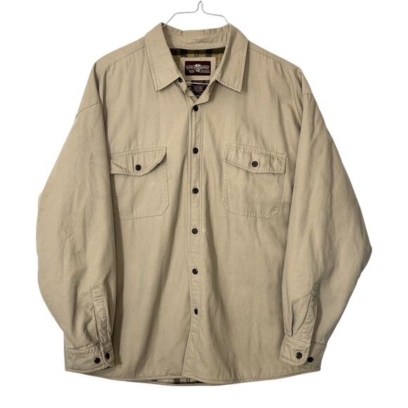 Levis Canvas Chore Jacket Khaki Tan Flannel Lined 2XL Shacket Barn Coat Workwear - Picture 10 of 16